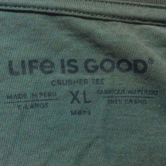 Life is Good Green I'll Be Watching You Golden Retriever Men Crusher Tee Size XL - Picture 4 of 4